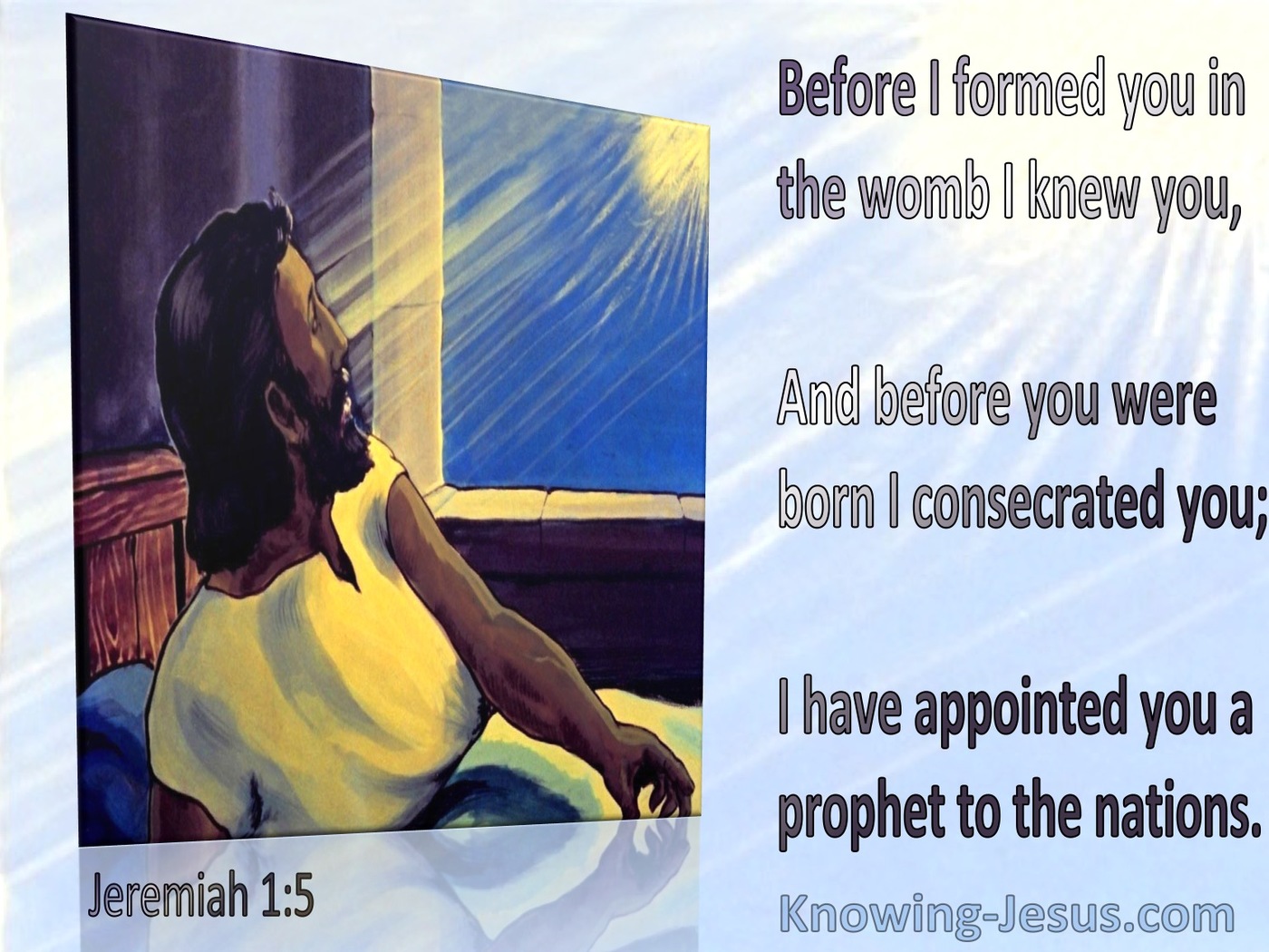 Jeremiah 1:5 Before I Formed You In The Womb I Knew You (blue) 
